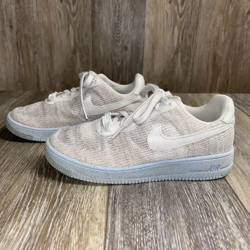 Nike Air Force 1 Youth Size 5.5Y Crater Flyknit Photon Dust Blue DH3375-101